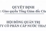 Quyết định giao quyền Tổng giám đốc công ty và giấy ủy quyền CBTT Quyết định giao quyền Tổng giám đốc công ty và giấy ủy quyền CBTT